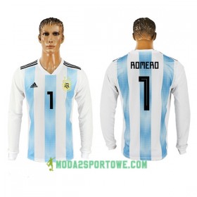 Koszulka Argentyna Romero 1 Mistrzostwa Świata 2018 Domowe Stroje Piłkarskie Długi Rękaw